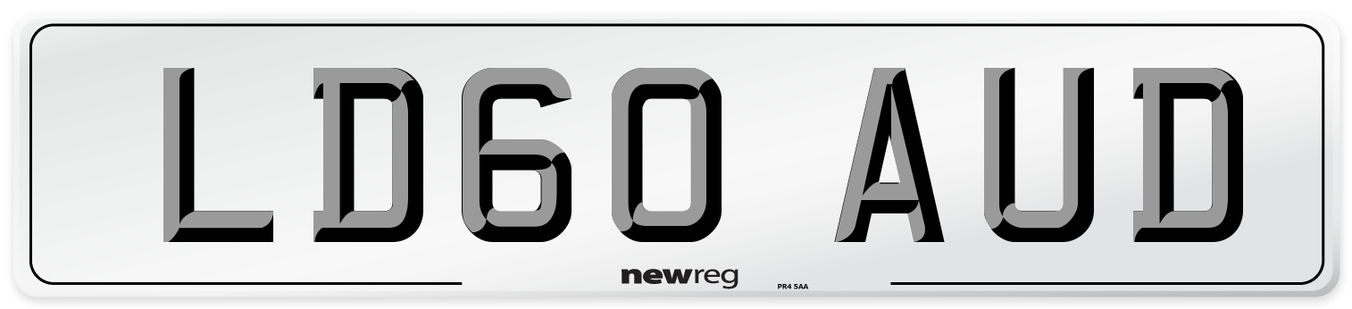 LD60 AUD Number Plate from New Reg
